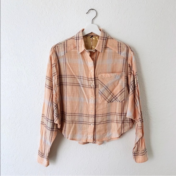 Free People Paradise Garden Cropped Cutie Button Up Blouse, Small MSRP $88 - Picture 8 of 10